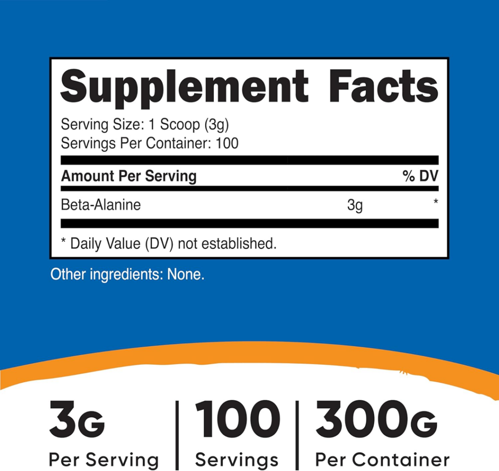 Nutricost Beta Alanine Powder 300 Grams (10.7oz) - 3 Grams Per Serving